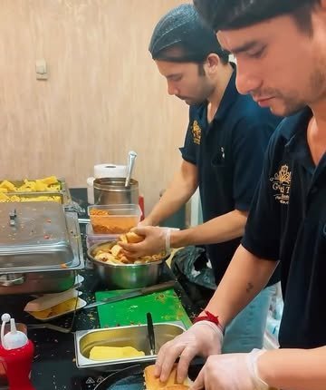 Live catering counter at a Janmashtami event